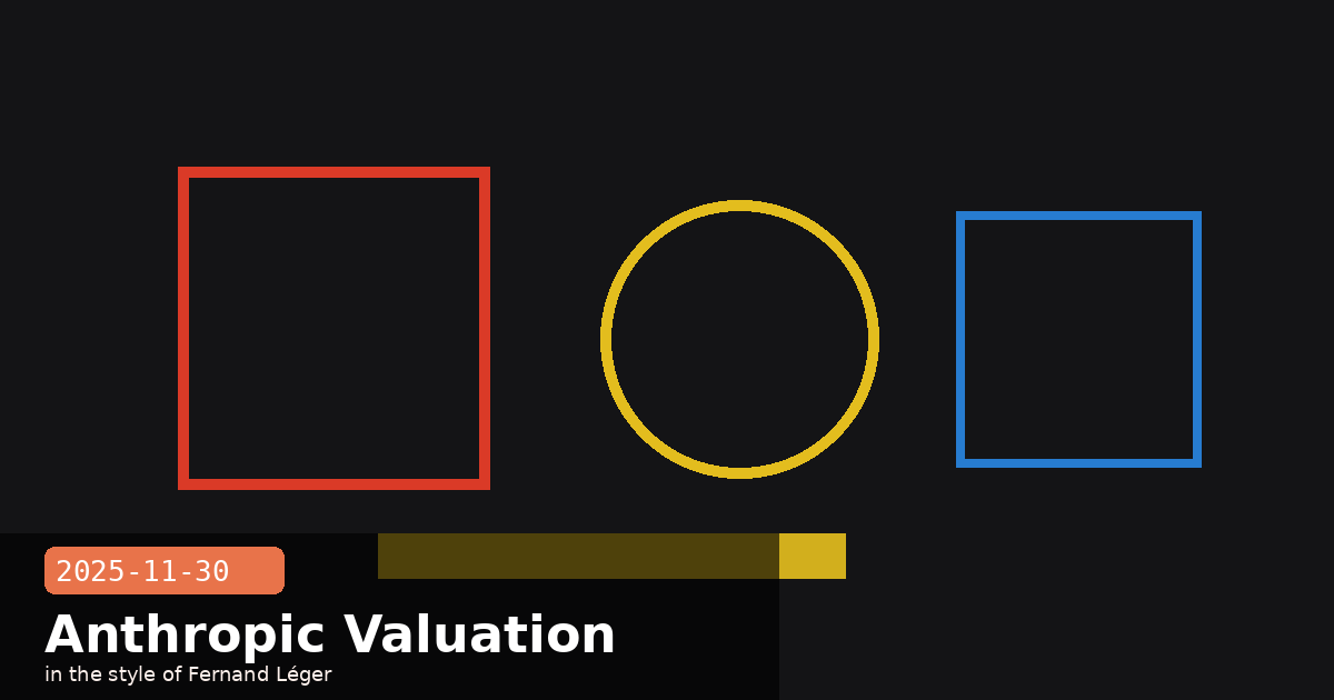 The Week Opus 4.5 Launched, Anthropic's Valuation Reached ~$350 Billion — visual for 2025-11-30