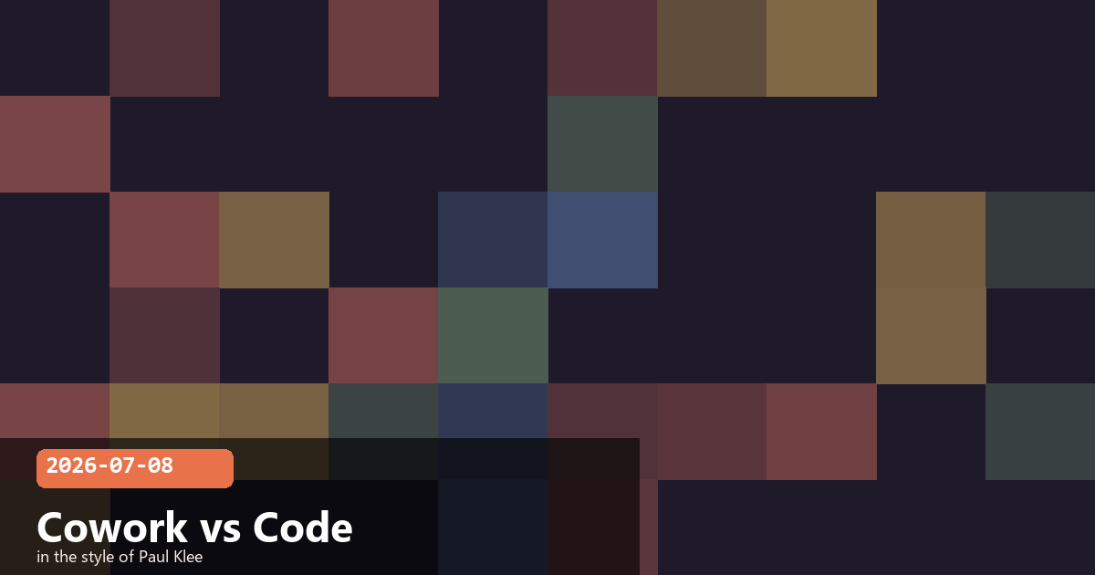 Cowork vs. Claude Code, and What Access to Grant an Automation — visual for 2026-07-08